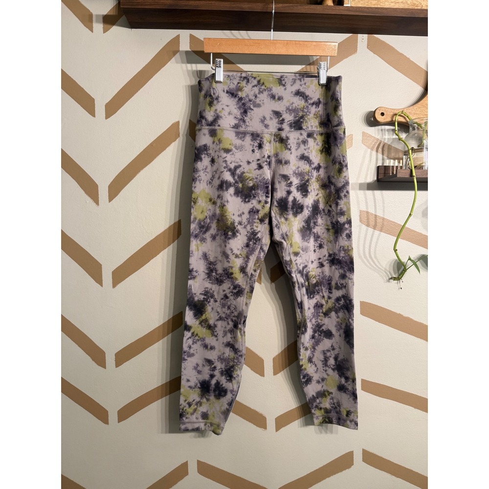 Lululemon Wunder Train Leggings Womens 10 Purple Green Diamond Dye 25" High Rise